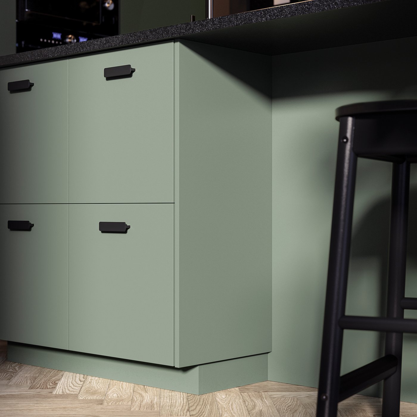 A matt grey-green NICKEBO door