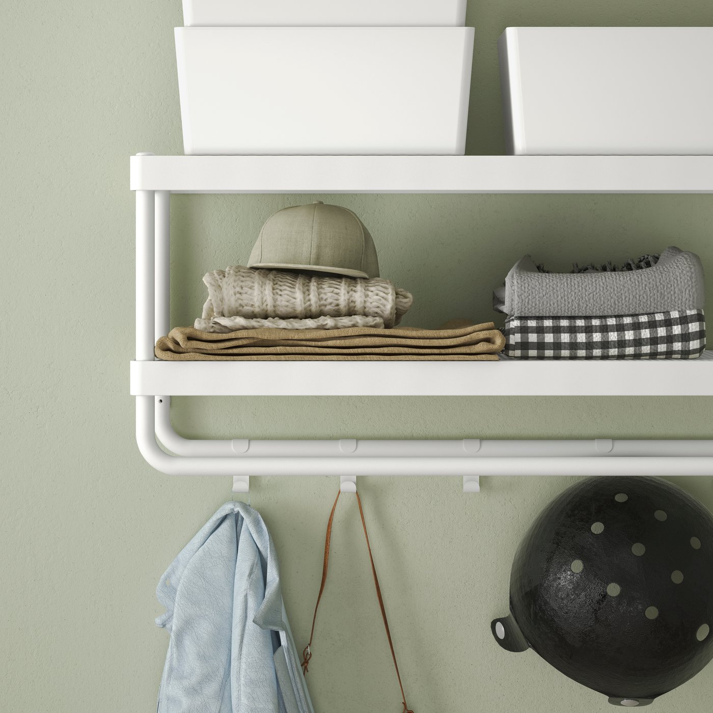 Rangement pour chapeaux et manteaux blanc MACKAPÄR.