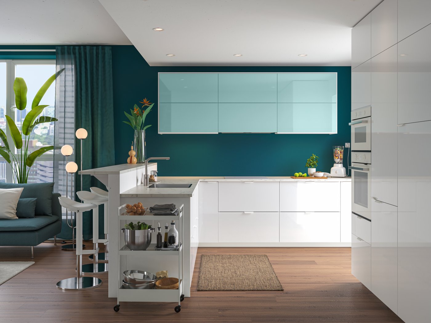 A stainless steel BLANDA BLANK serving bowl in the kitchen