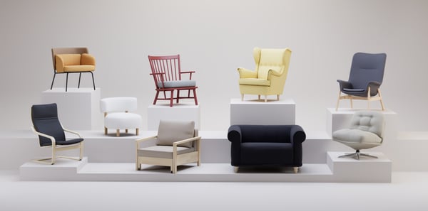 A Kelinge beige DYVLINGE swivel easy chair
