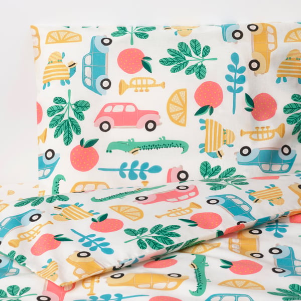A multicolour RÖRANDE 3-piece bedlinen set for cot