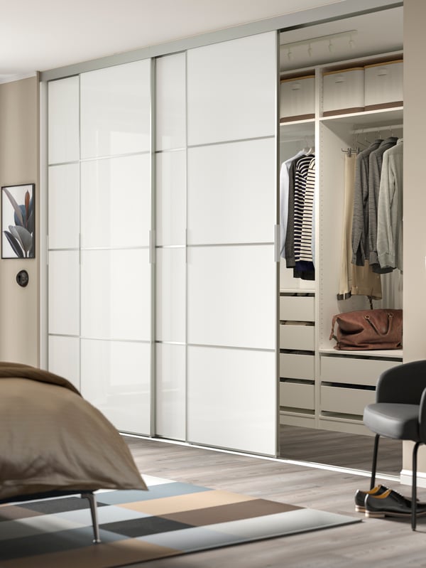 A white PAX wardrobe frame