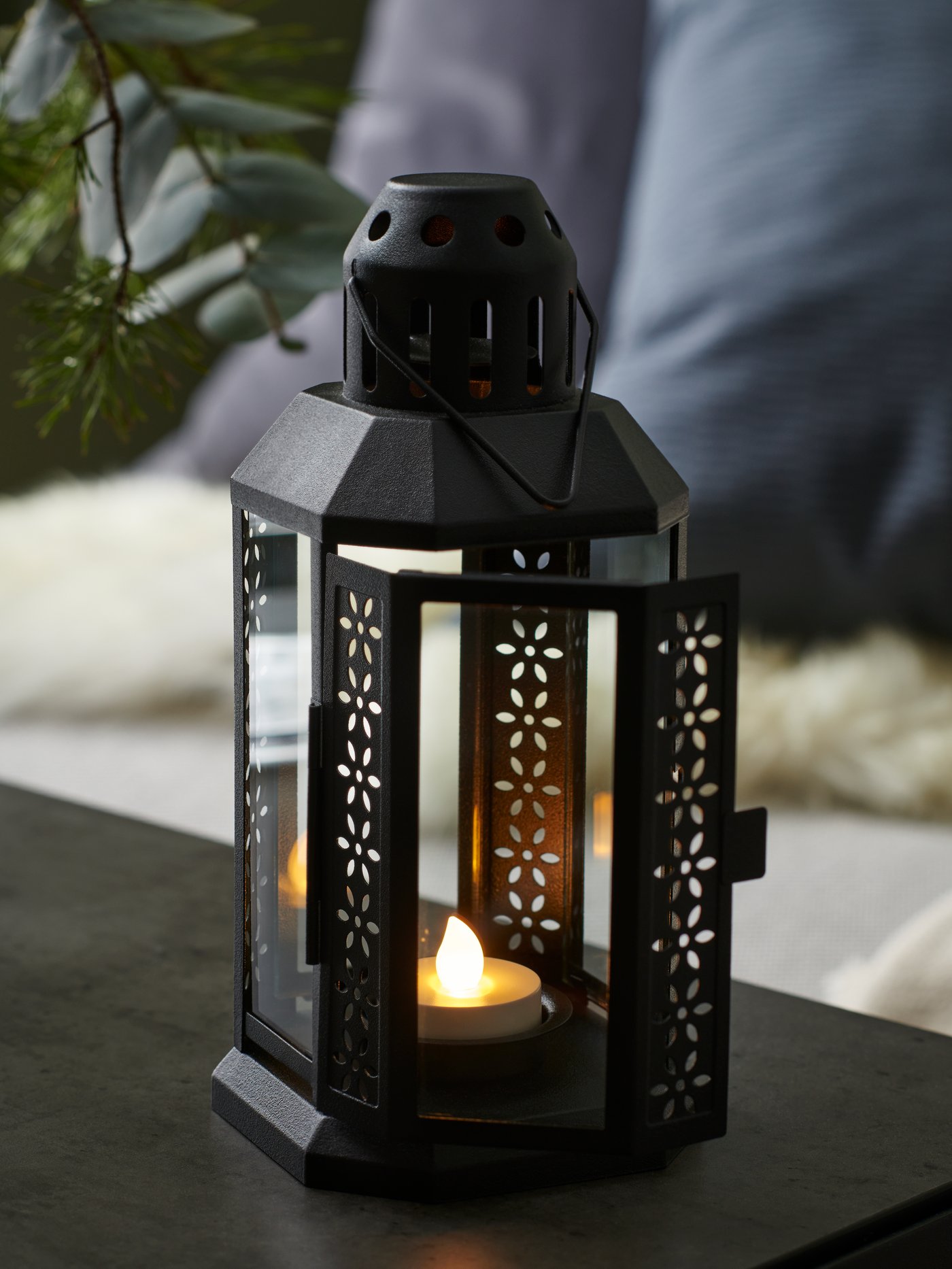 LED candle in ENRUM lantern 