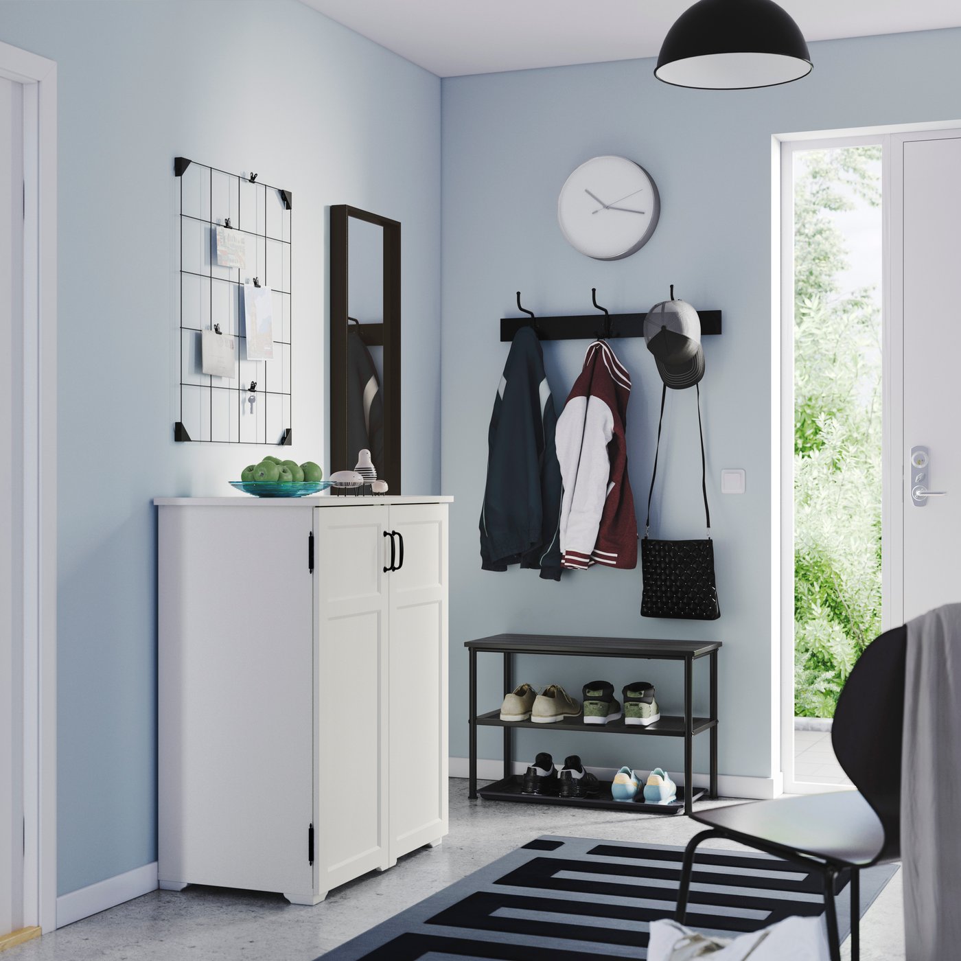 A white/black NIPÅSEN hallway furniture