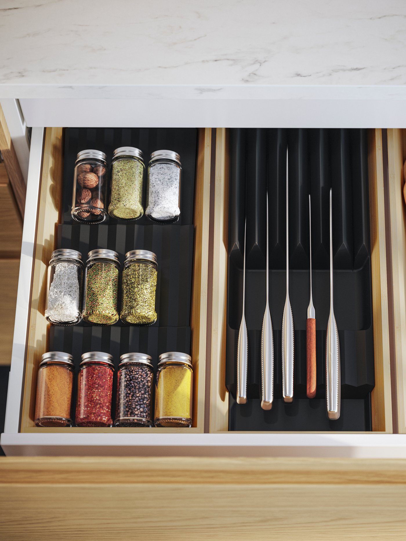 A stainless steel IKEA 365+ bread knife in the kitchen