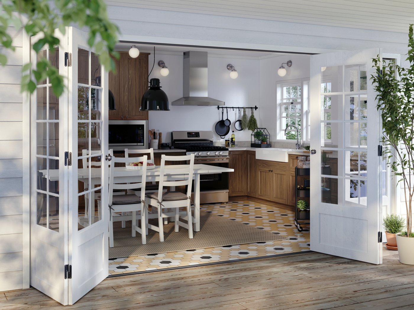 A brown walnut effect ENKÖPING door