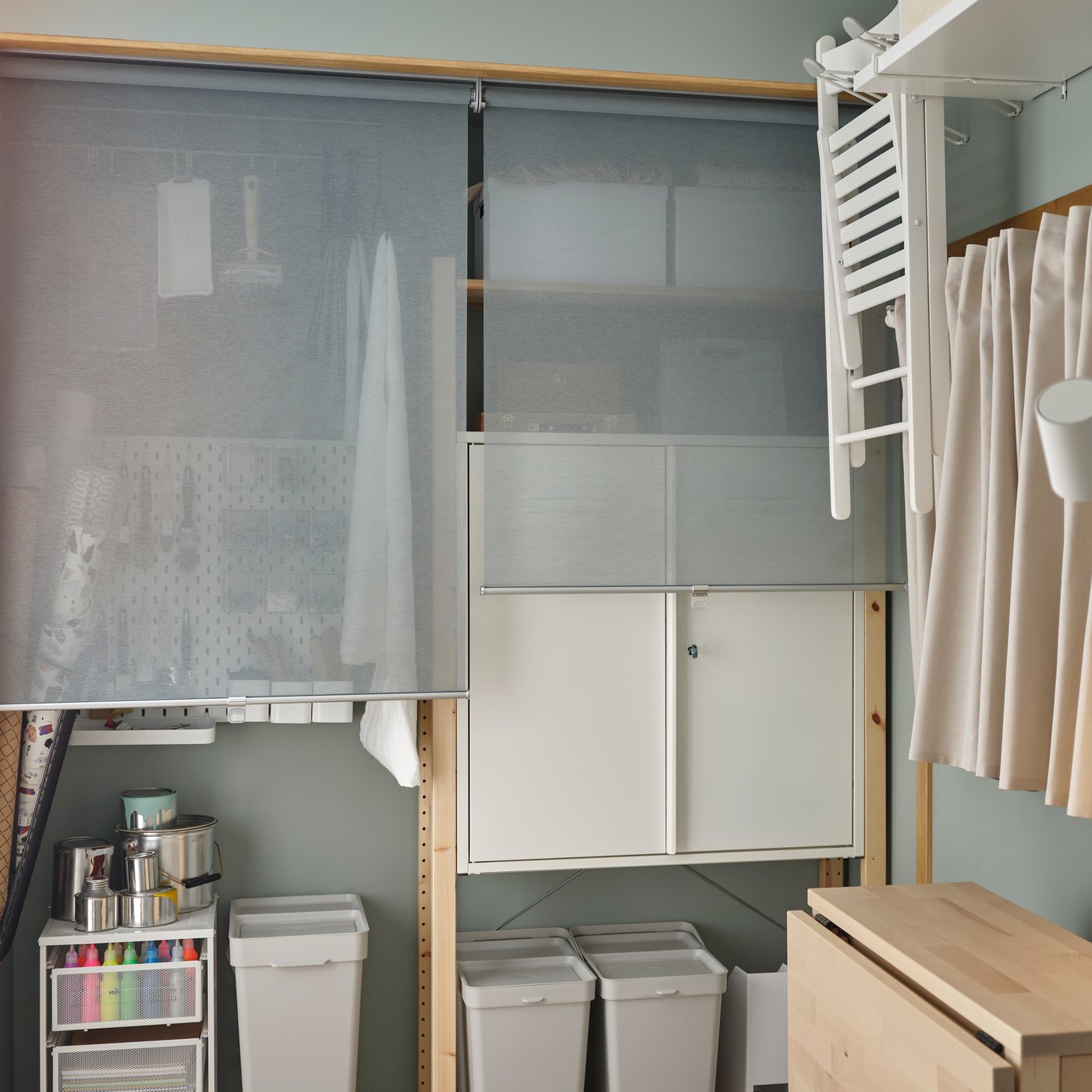 A white LENNART drawer unit in the home office