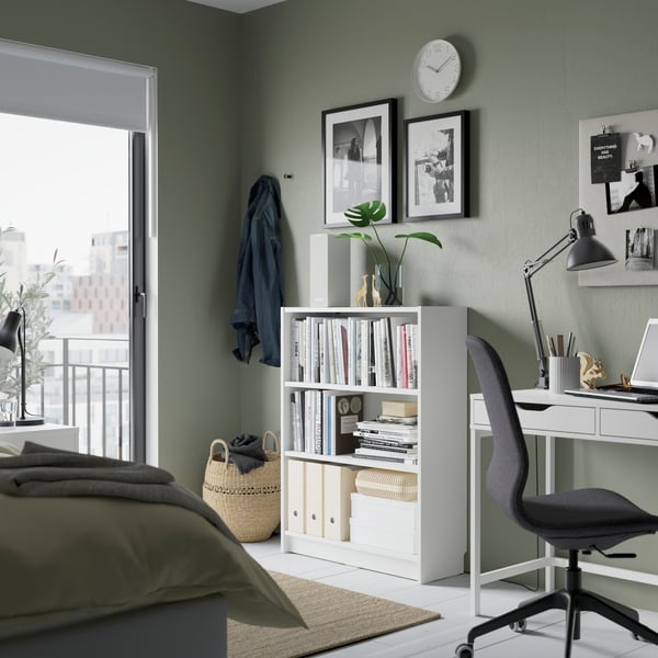 A white BILLY bookcase