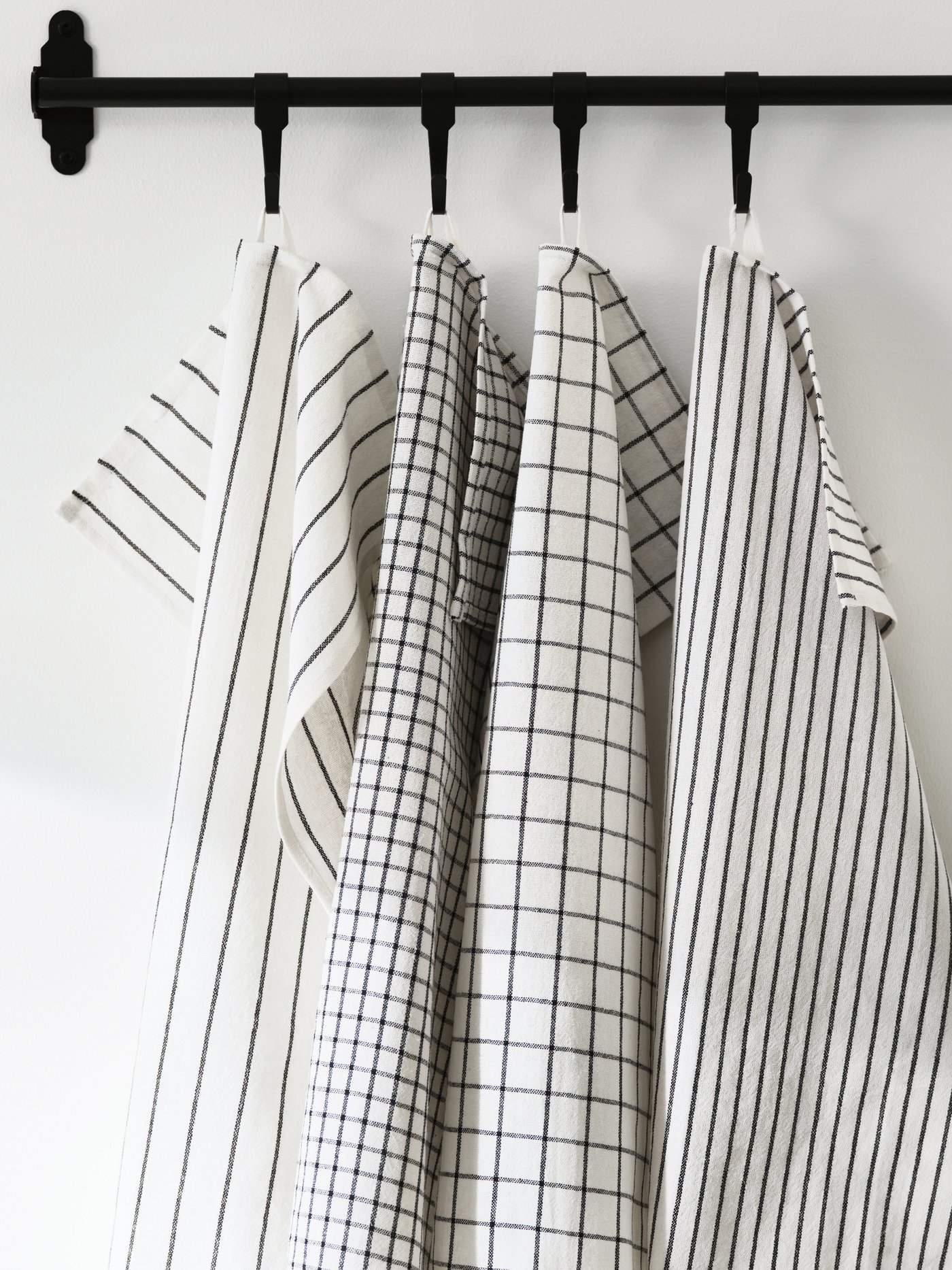 Linge à vaisselle RINNIG blanc/gris foncé/à motifs