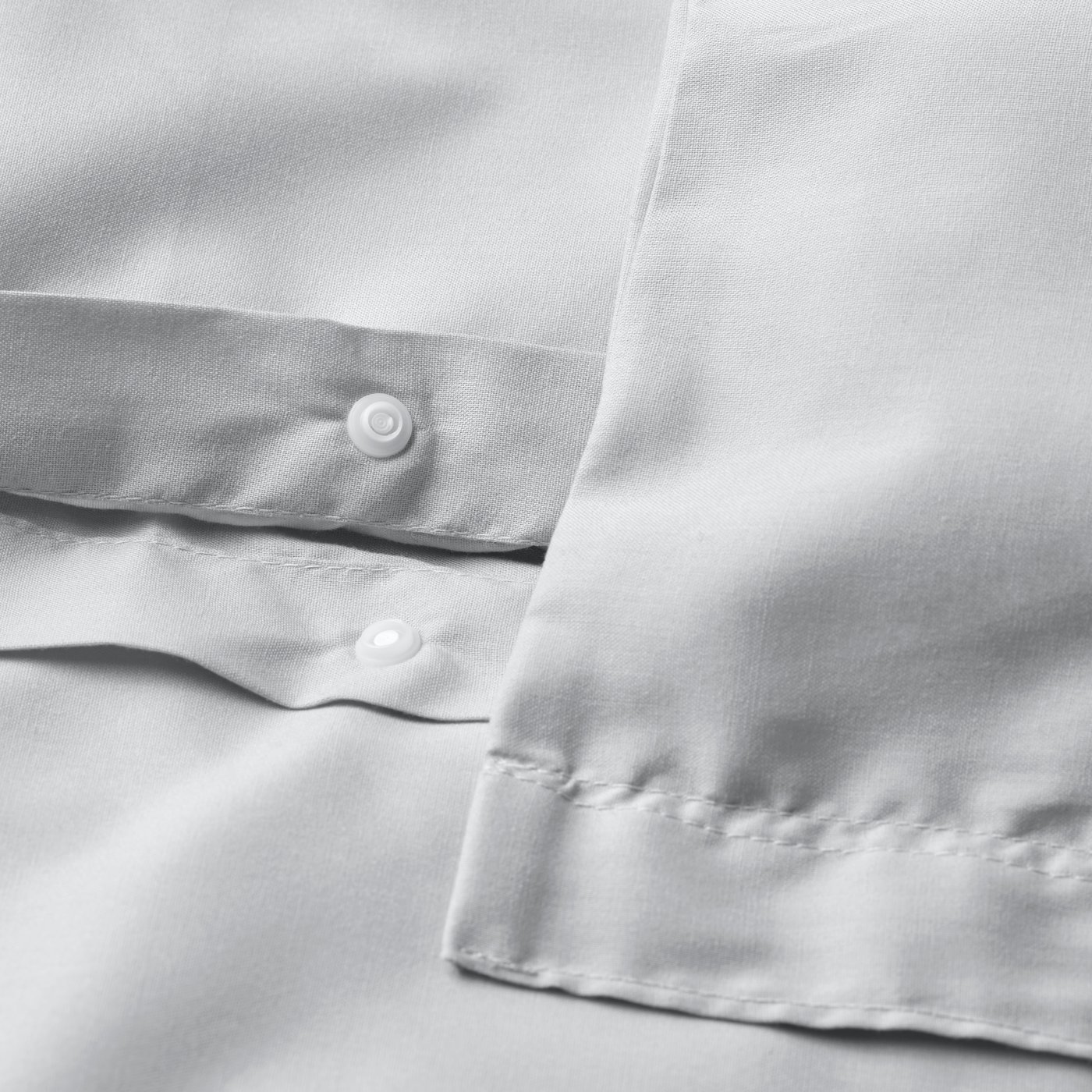 A grey PILTANDVINGE duvet cover and pillowcase