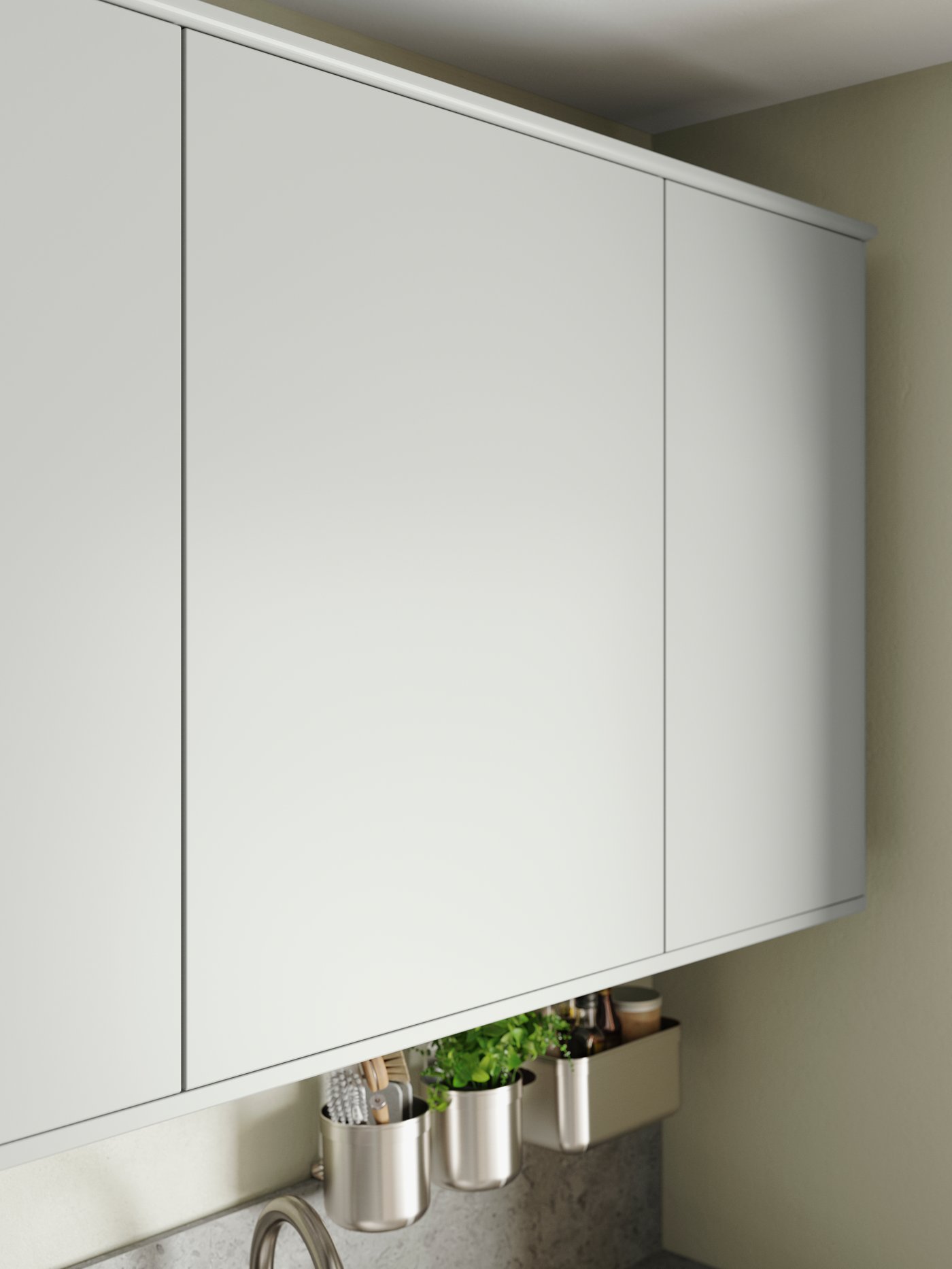 A light grey HAVSTORP door