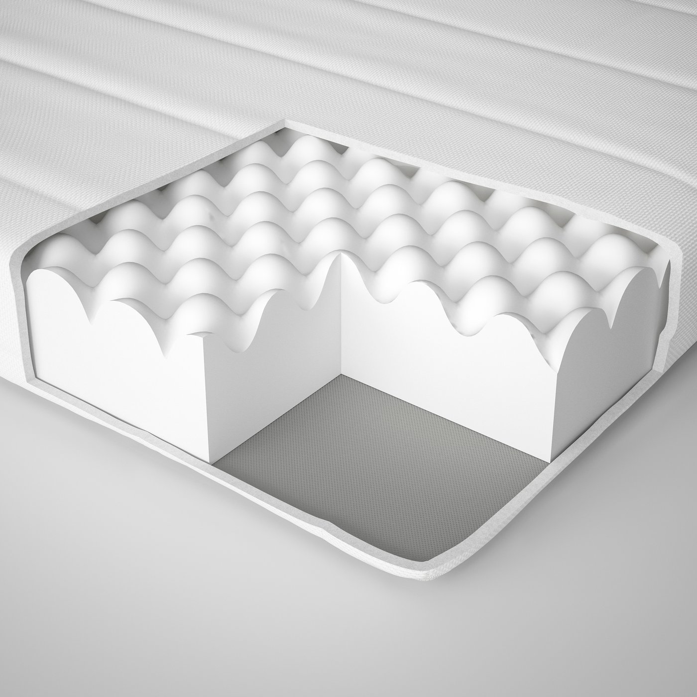 A firm/white ÅSVANG foam mattress