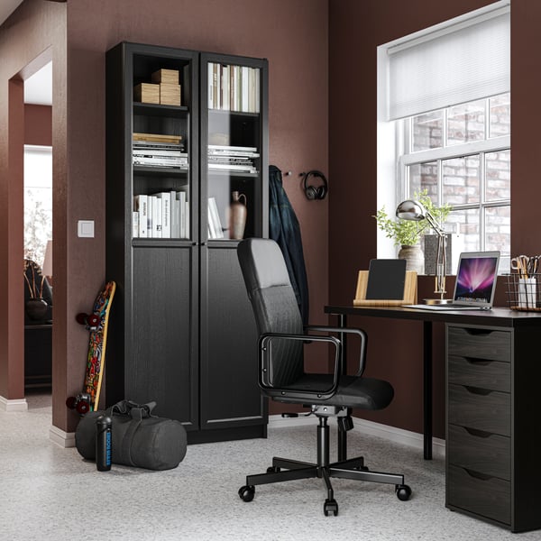 A Bomstad black RENBERGET swivel chair