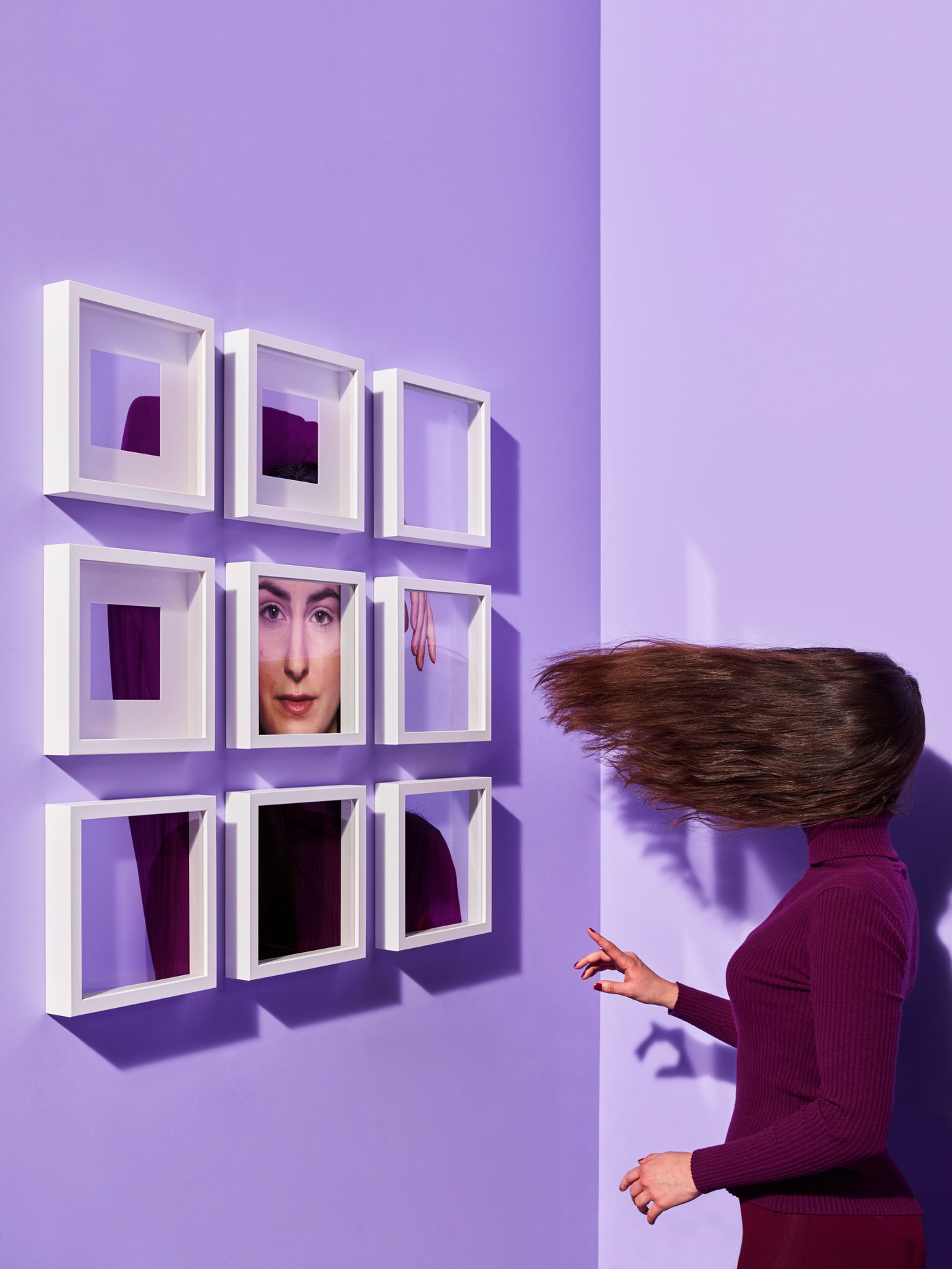 A purple room.