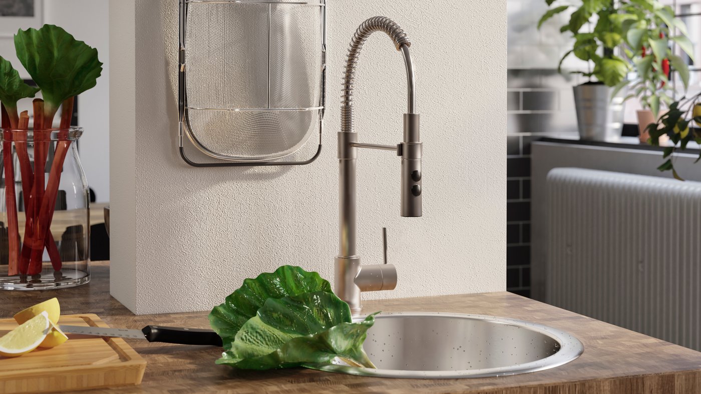 Mitigeur/douchette de cuisine VIMMERN couleur acier inoxydable