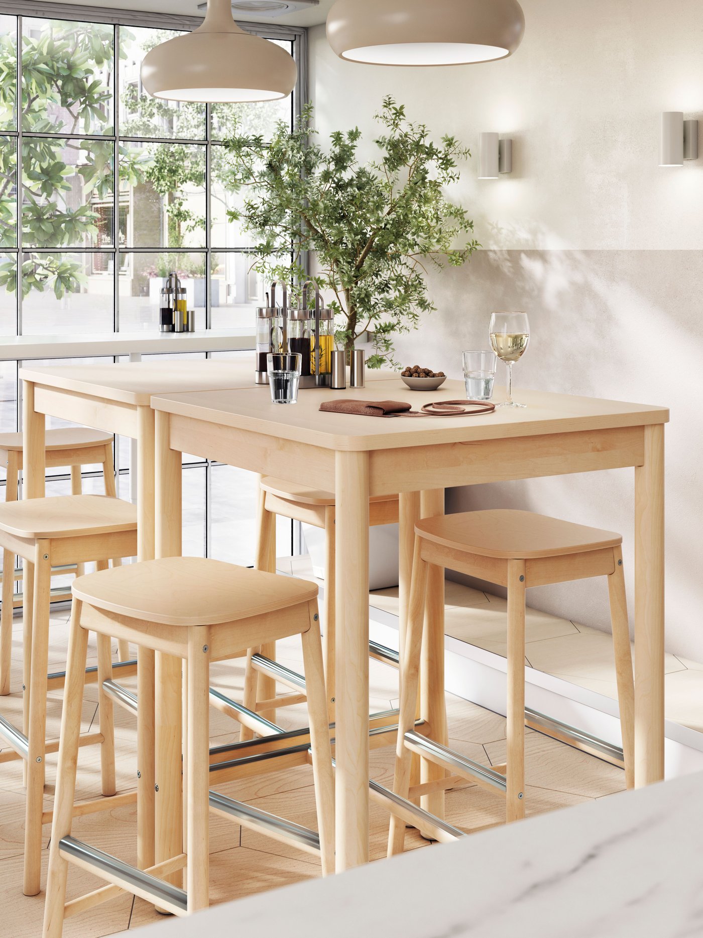 A birch RÖNNINGE bar table