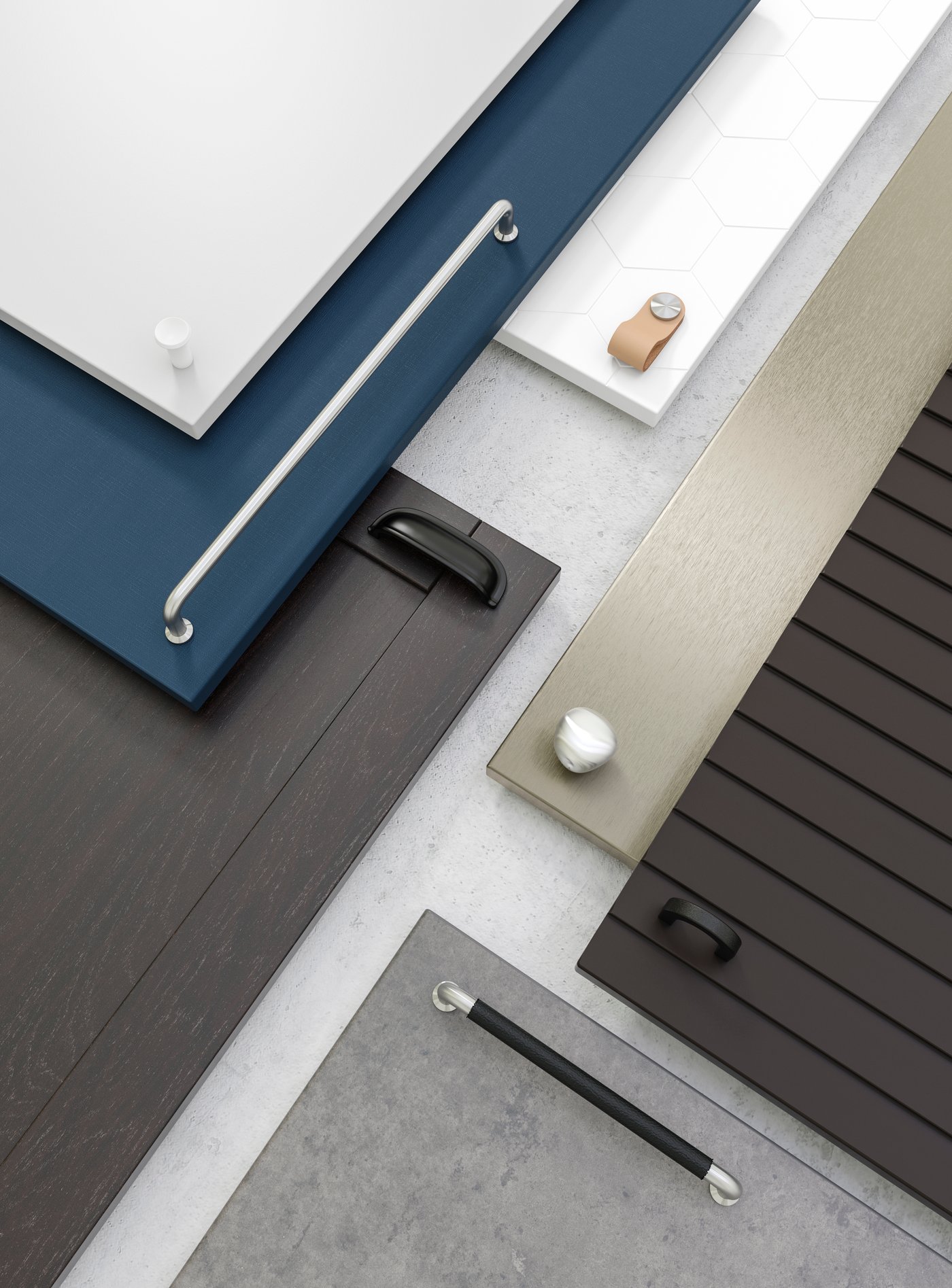 A silver-colour KLACKBERG knob in the kitchen