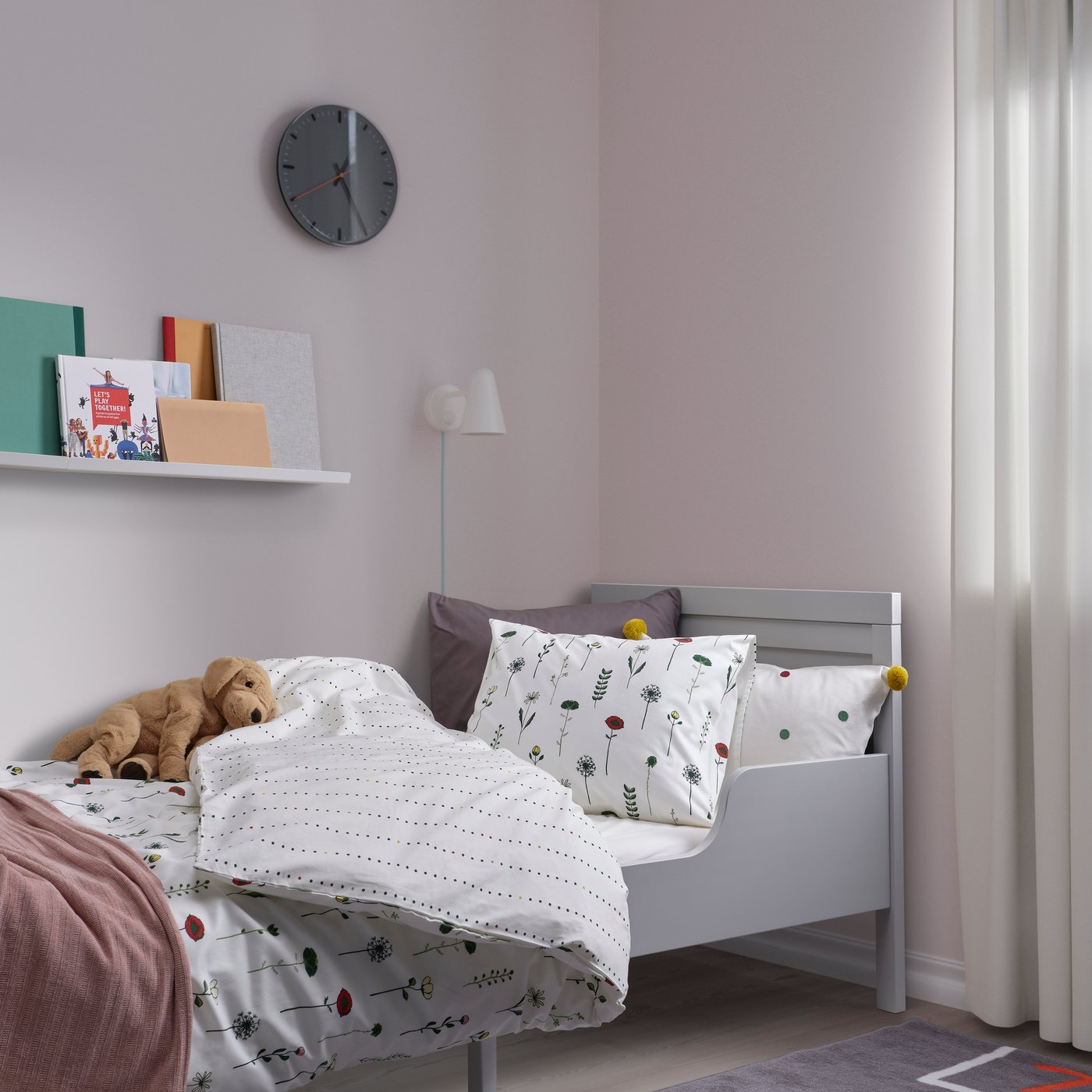 A floral pattern multicolour NATTSLÄNDA duvet cover and pillowcase