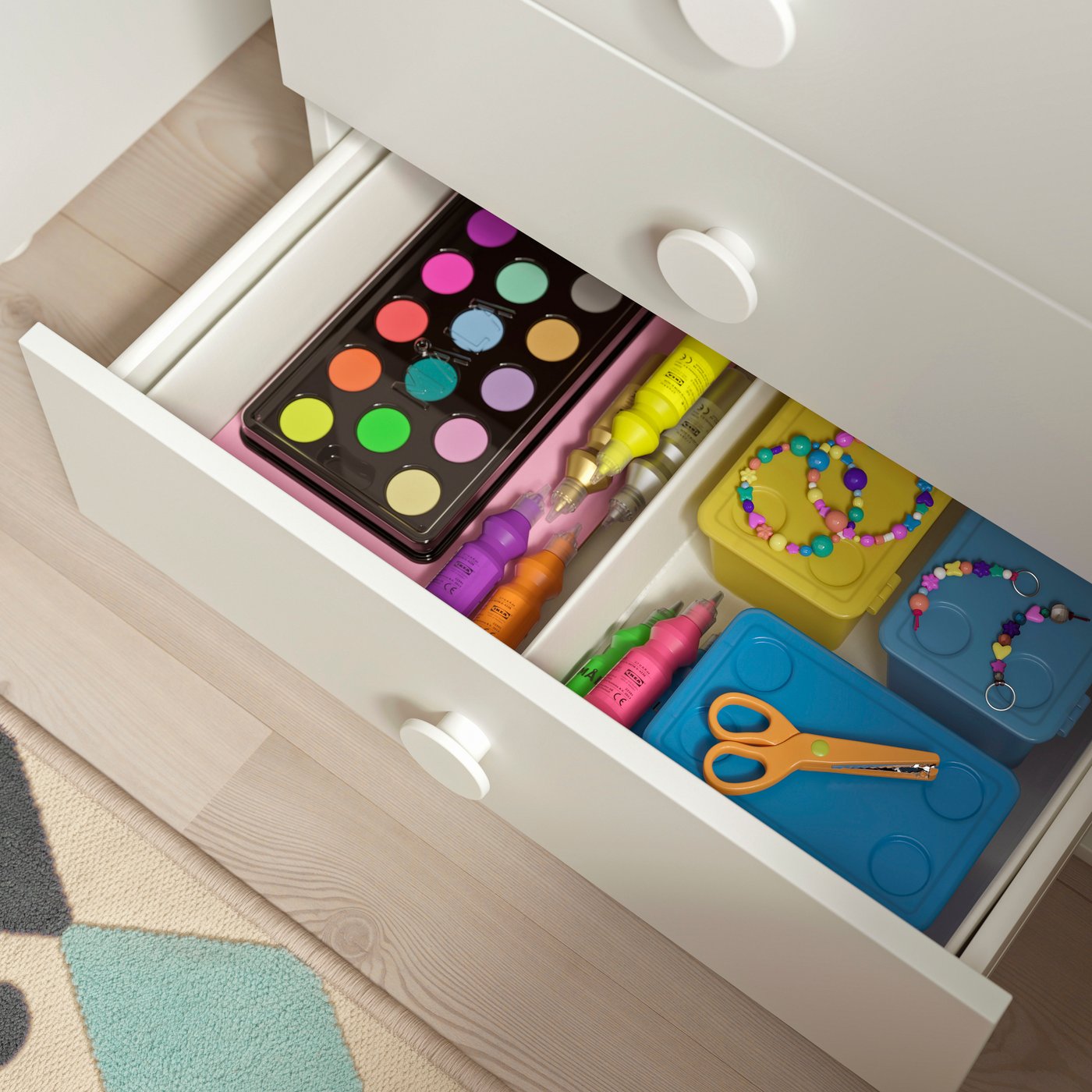 A white GODISHUS chest of 3 drawers