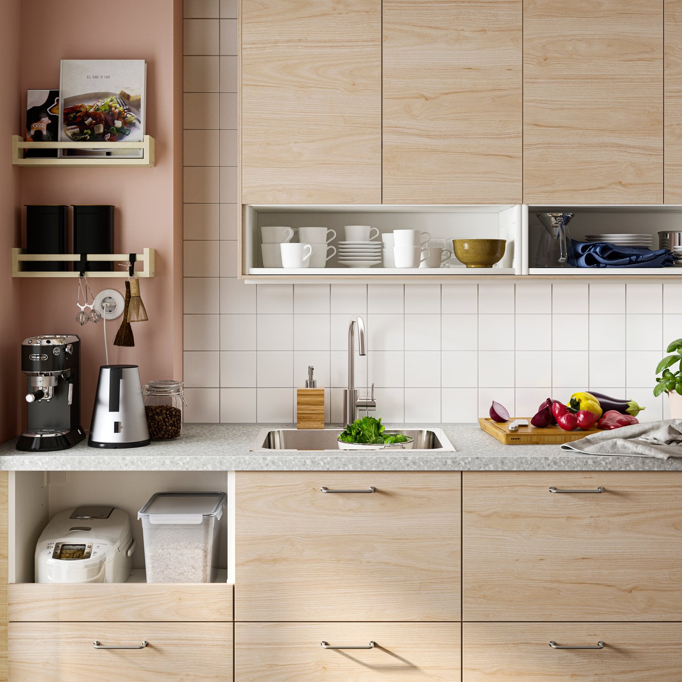 A light grey mineral effect/laminate SÄLJAN worktop