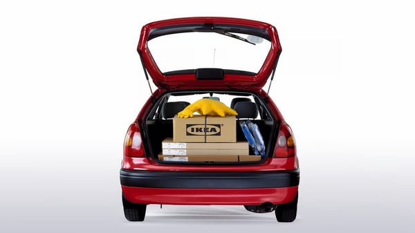 Items loaded in the back of the car