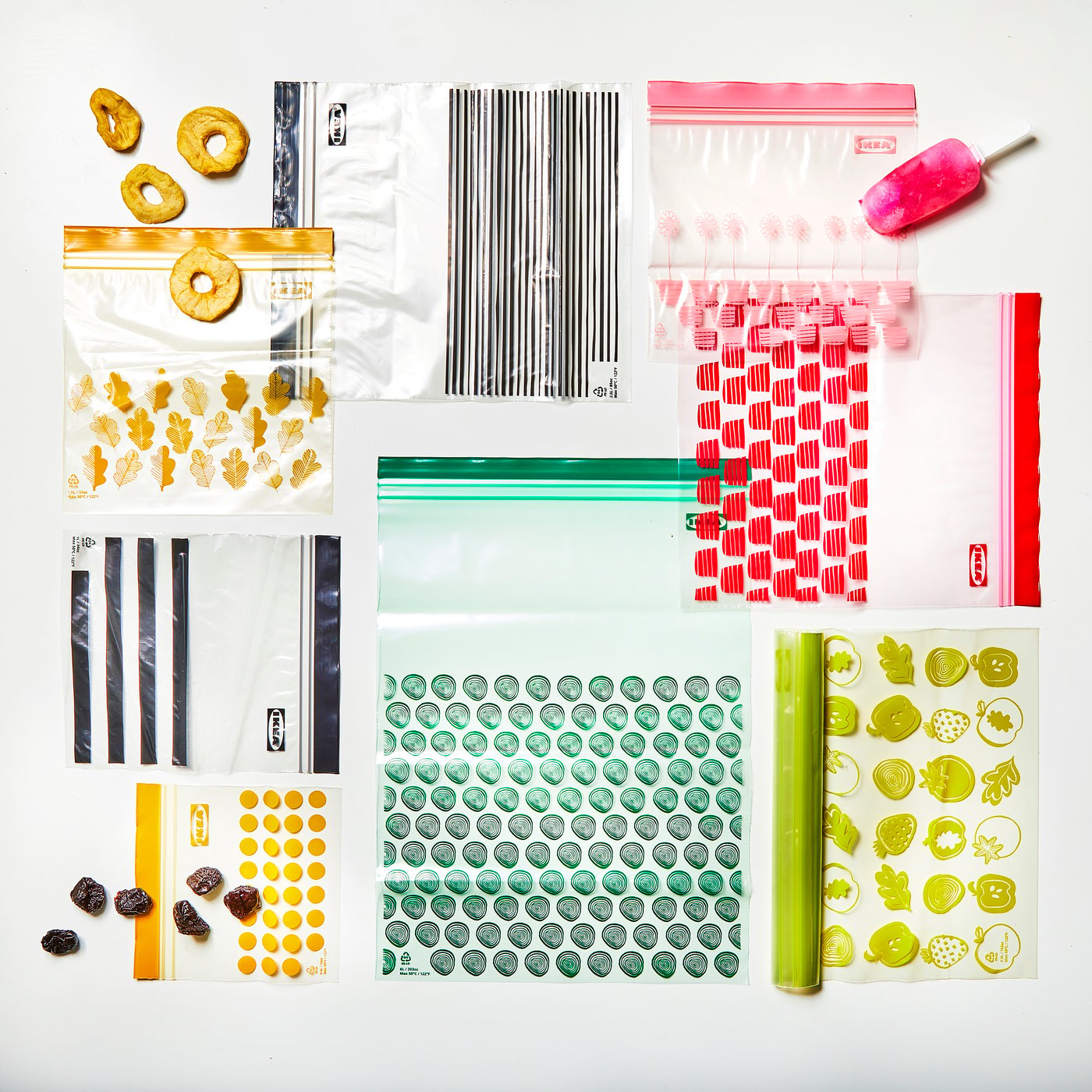 A patterned red/pink ISTAD resealable bag