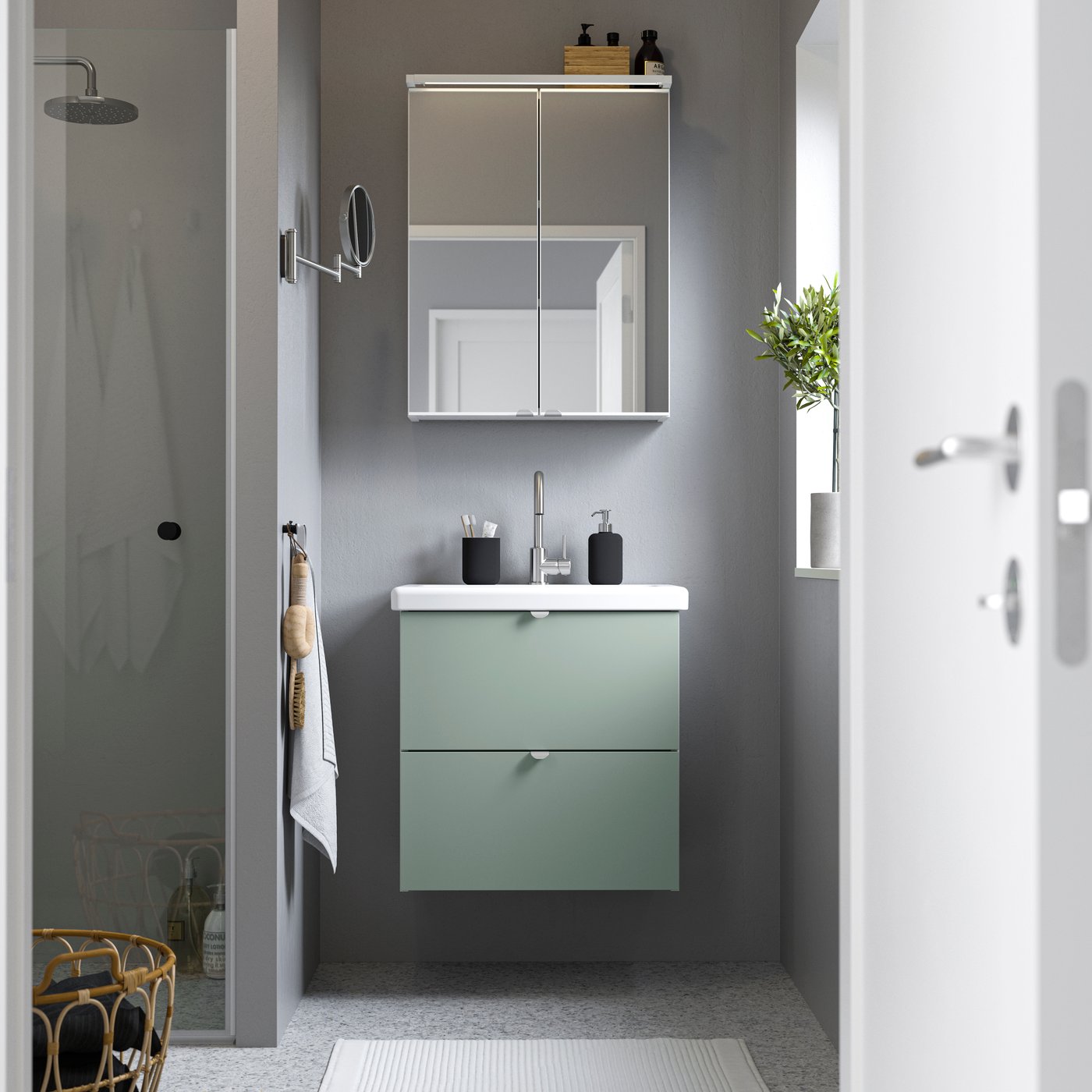 Light grey-green bathroom ENHET