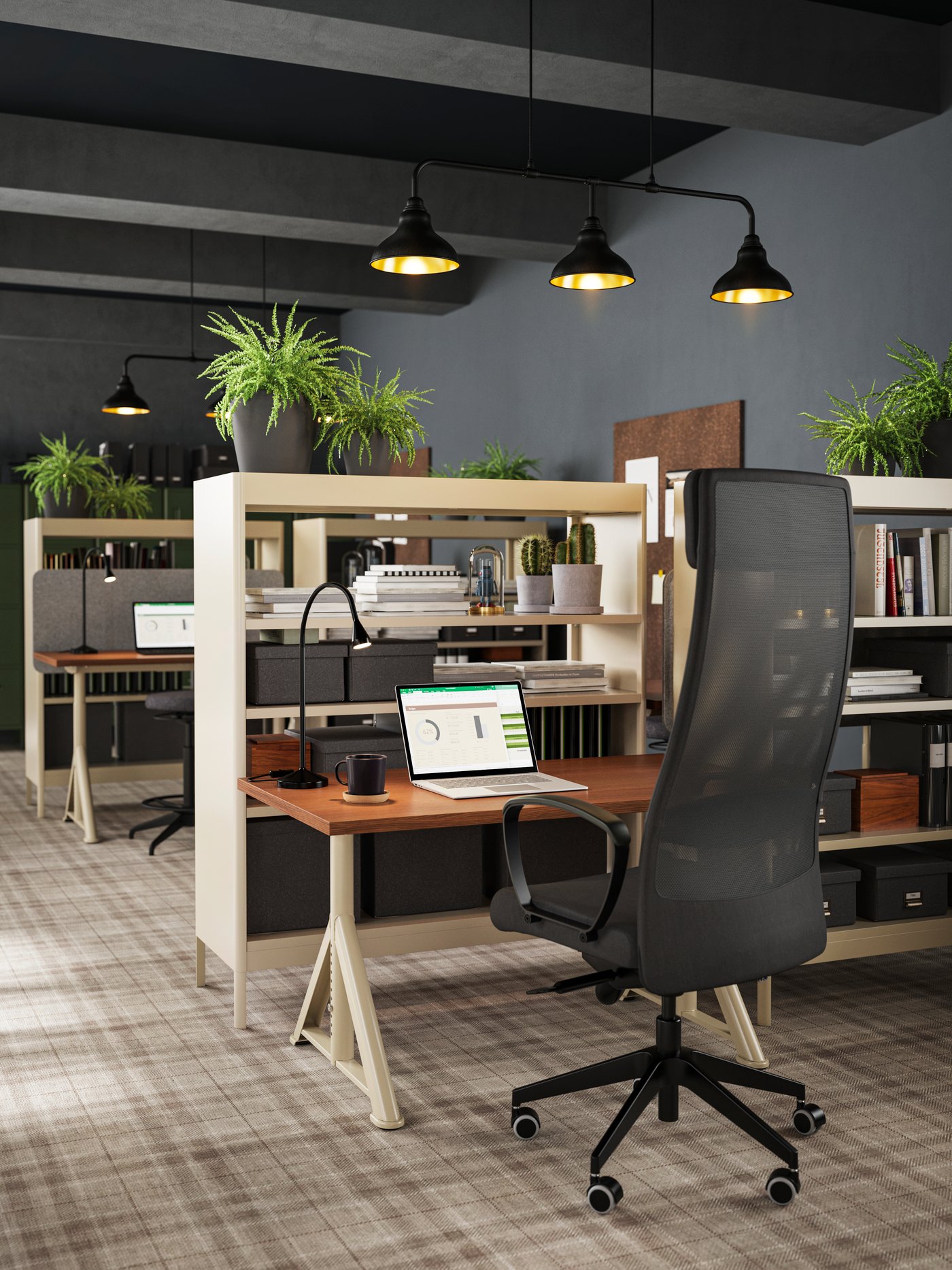 A brown/beige IDÅSEN desk