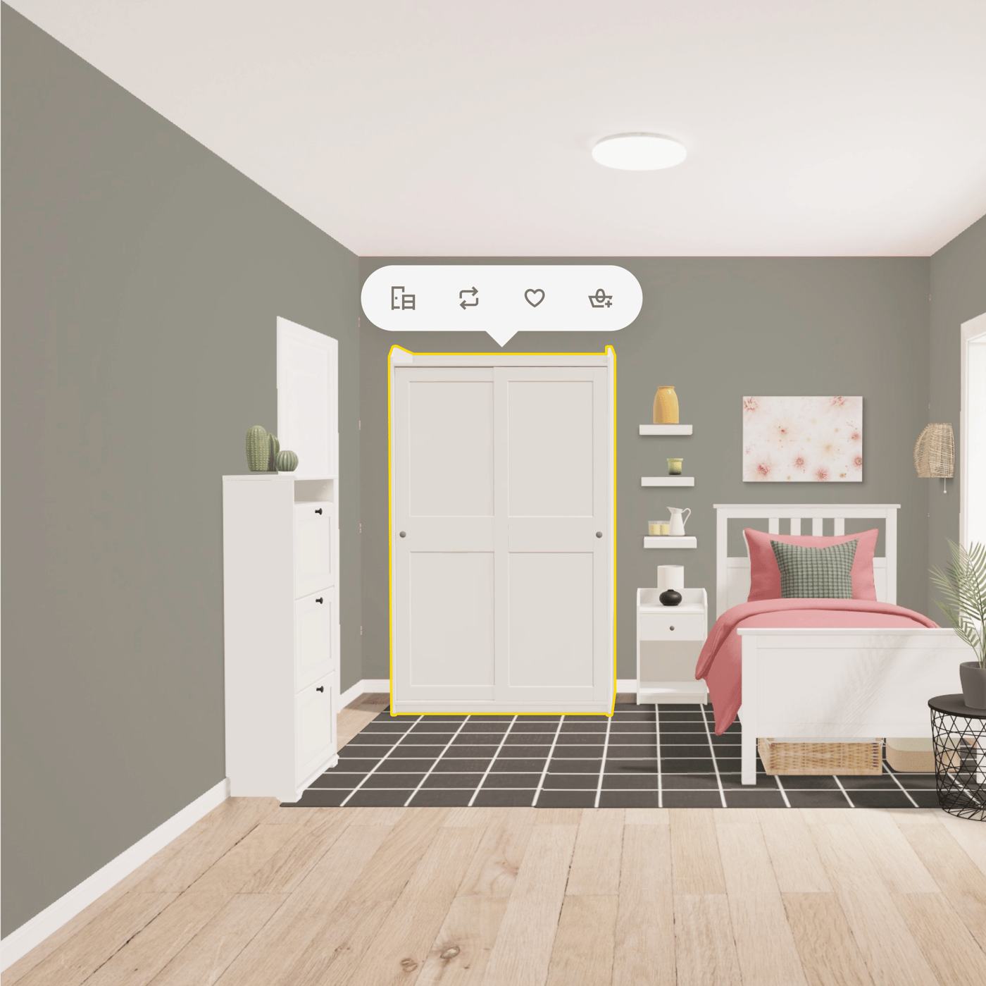 IKEA Kreativ showing a bedroom