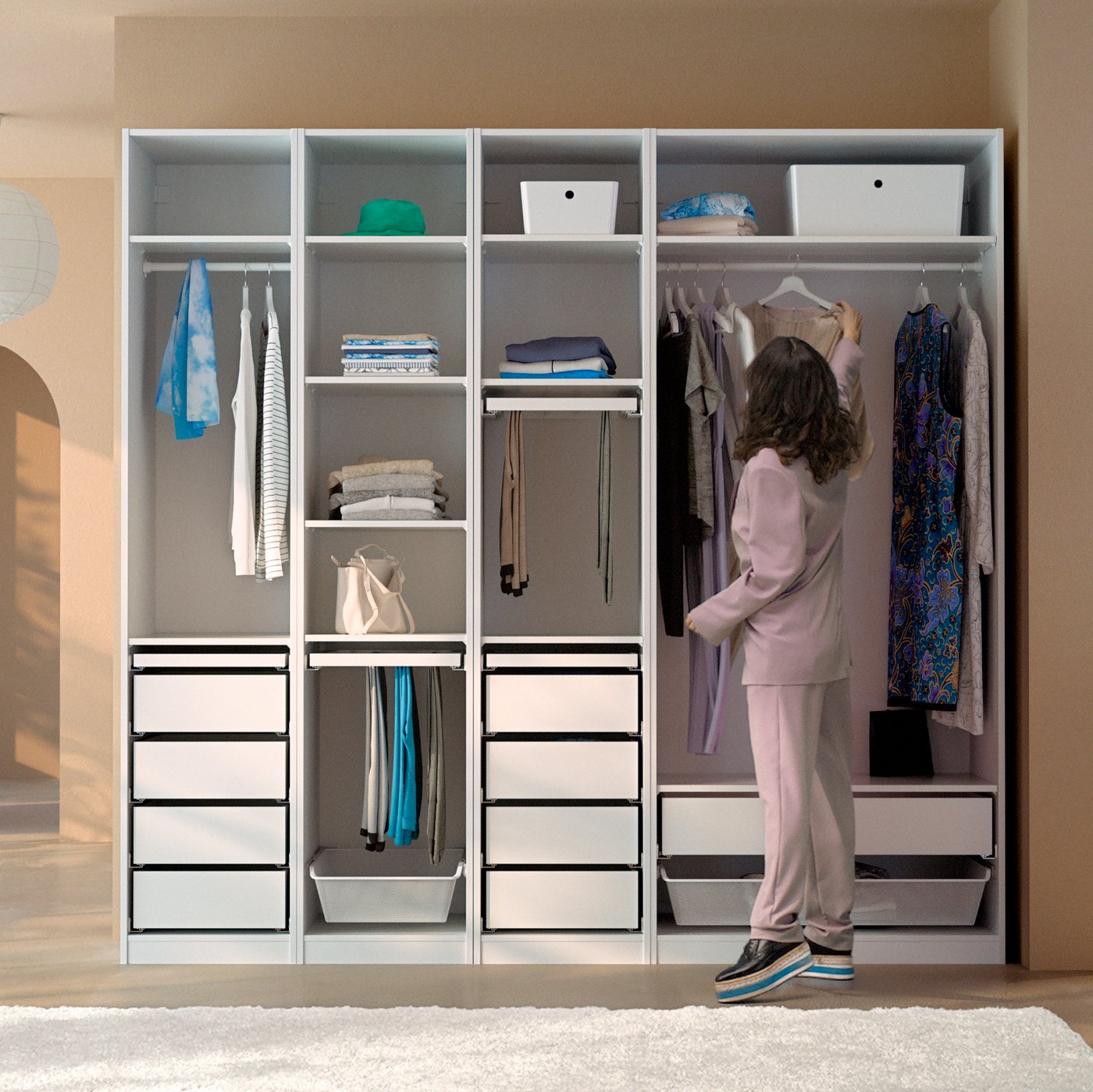 A white PAX wardrobe frame