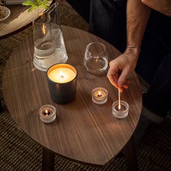 A walnut veneer STOCKHOLM nest of tables