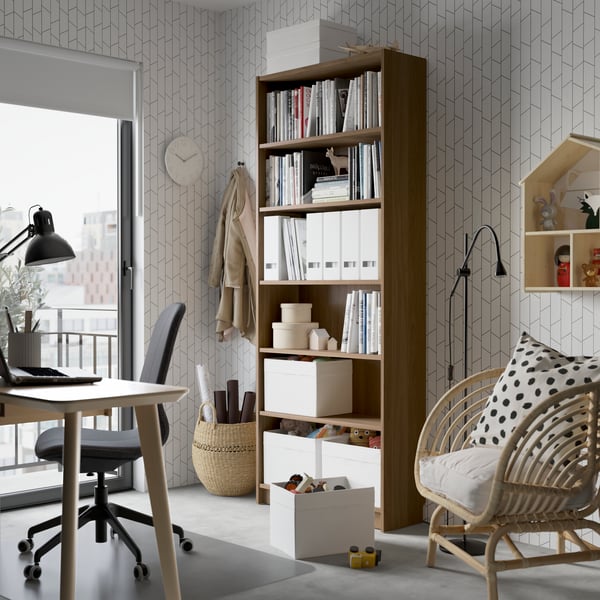 An oak effect BILLY bookcase