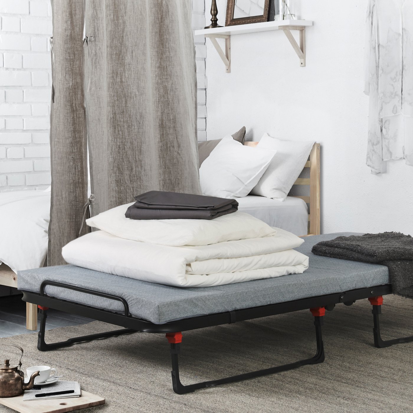 A white DVALA duvet cover and pillowcase