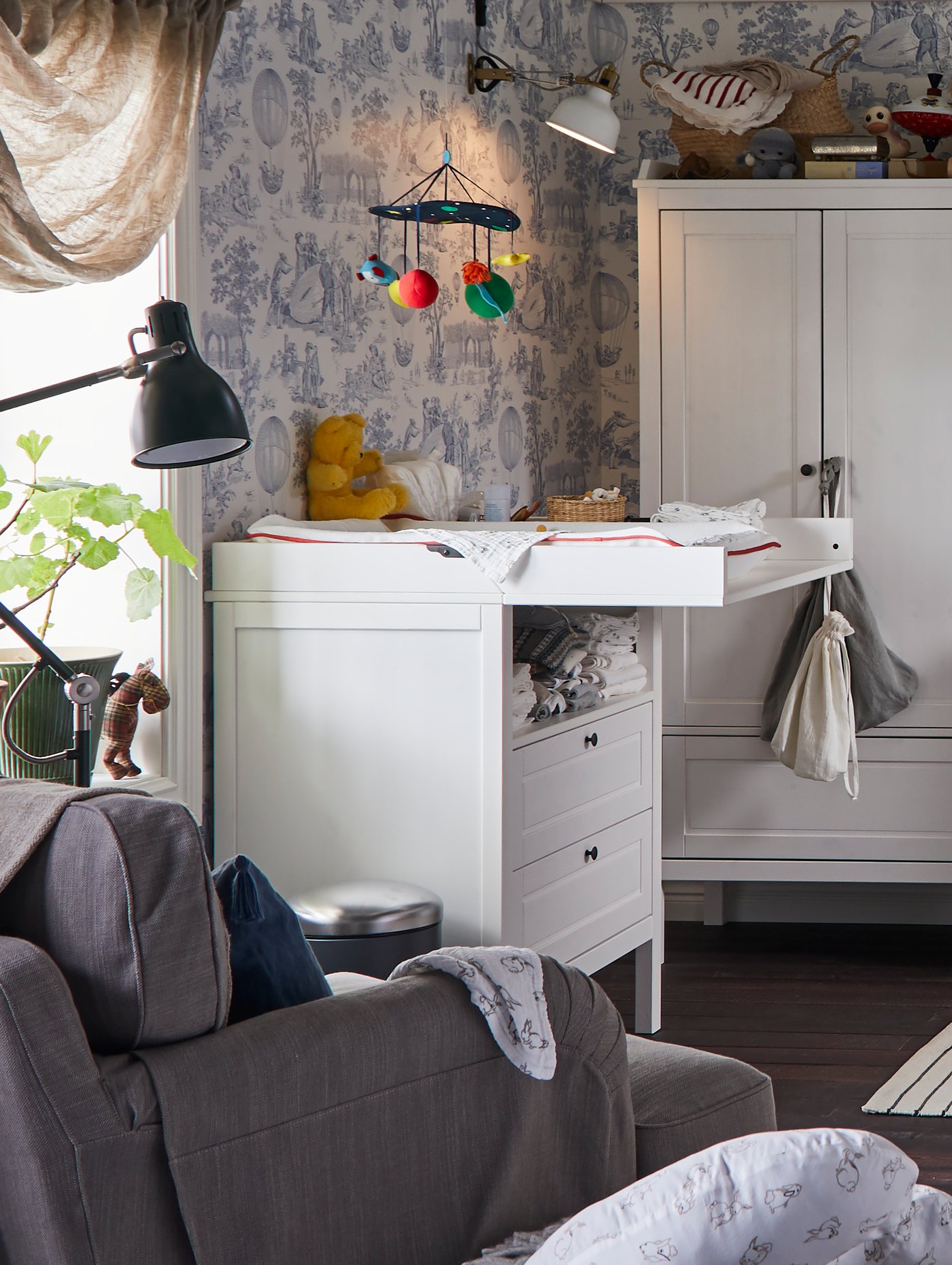 A white SUNDVIK changing table/chest of drawers in the bedroom
