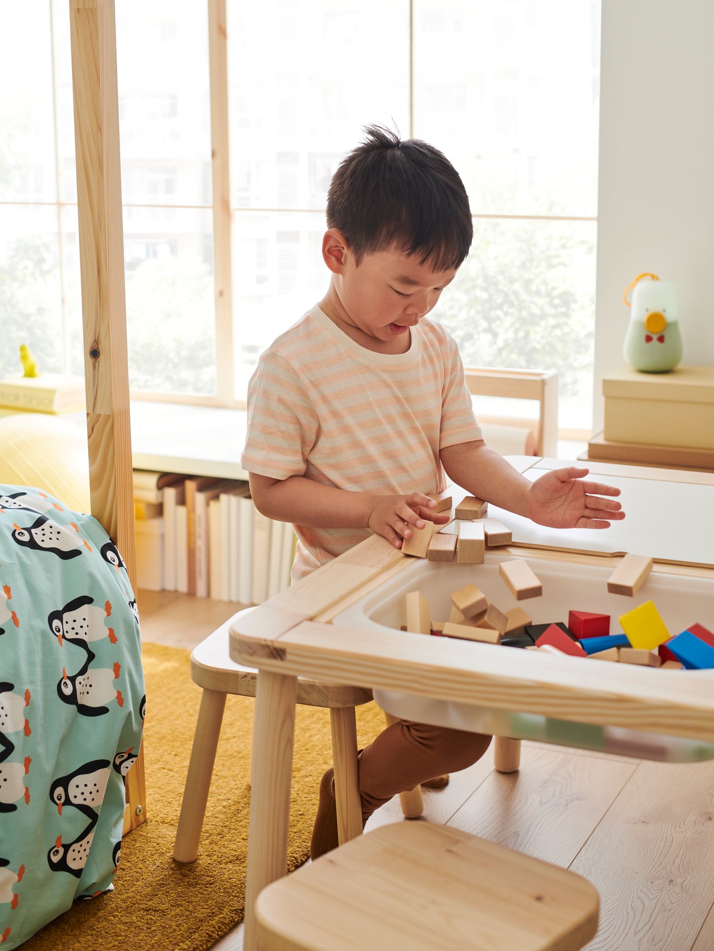 A FLISAT children's table in the childrens room