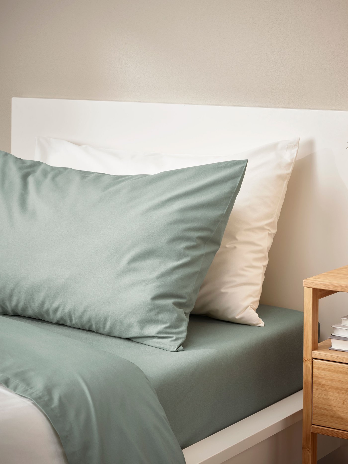 A grey-green DVALA sheet set