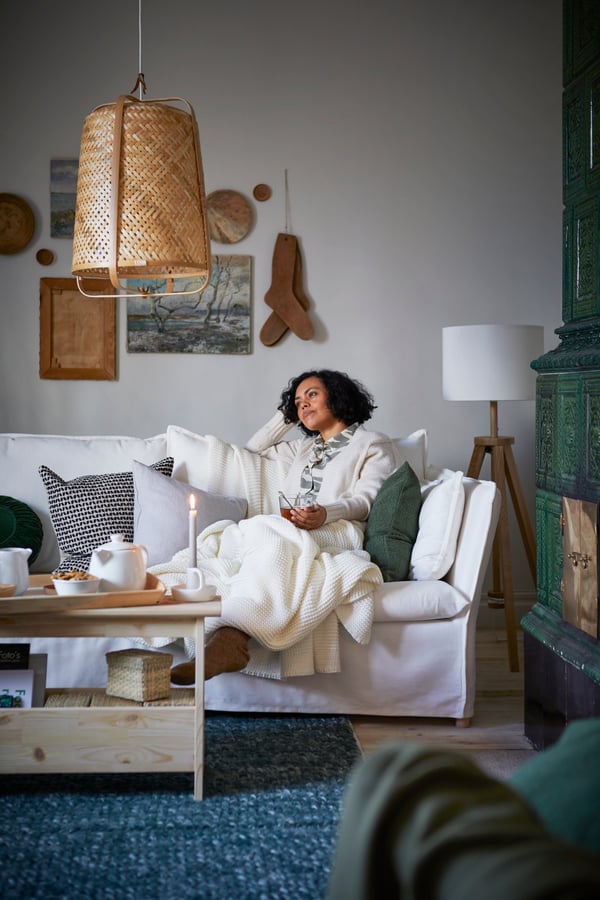 An ash/white LAUTERS floor lamp