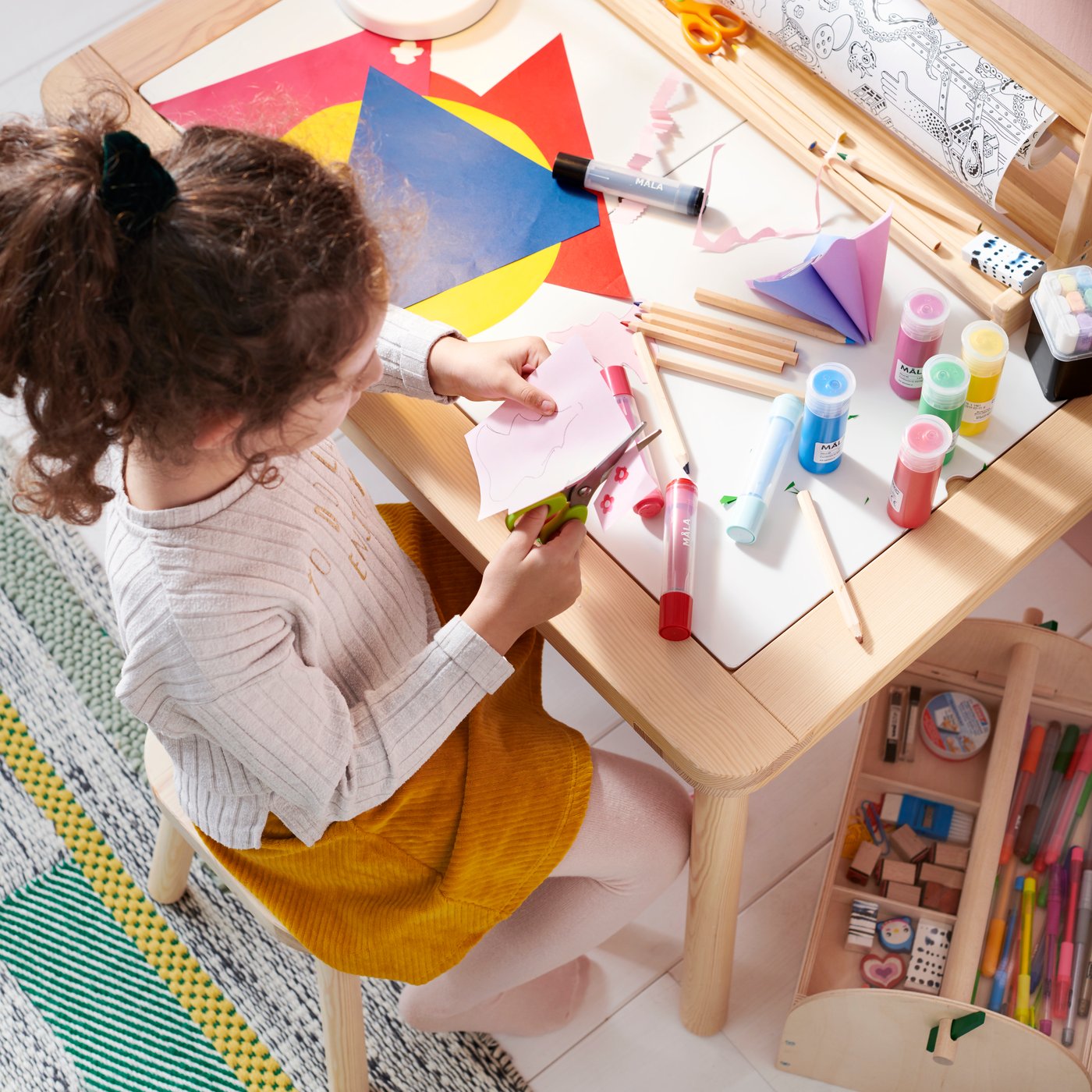 A FLISAT children's table in the childrens room