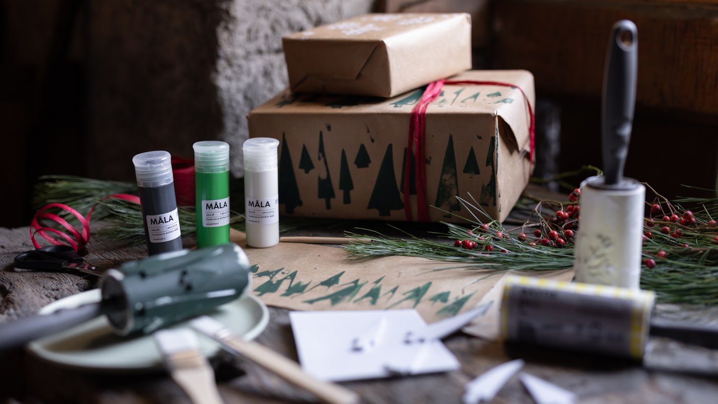 Geschenkpapier selbst gestalten für Weihnachten