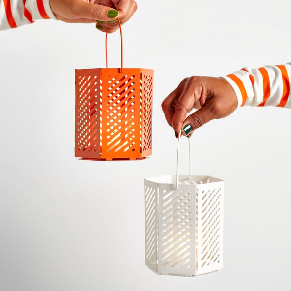 A brown-orange VÅRSYREN lantern for tealight in the NA