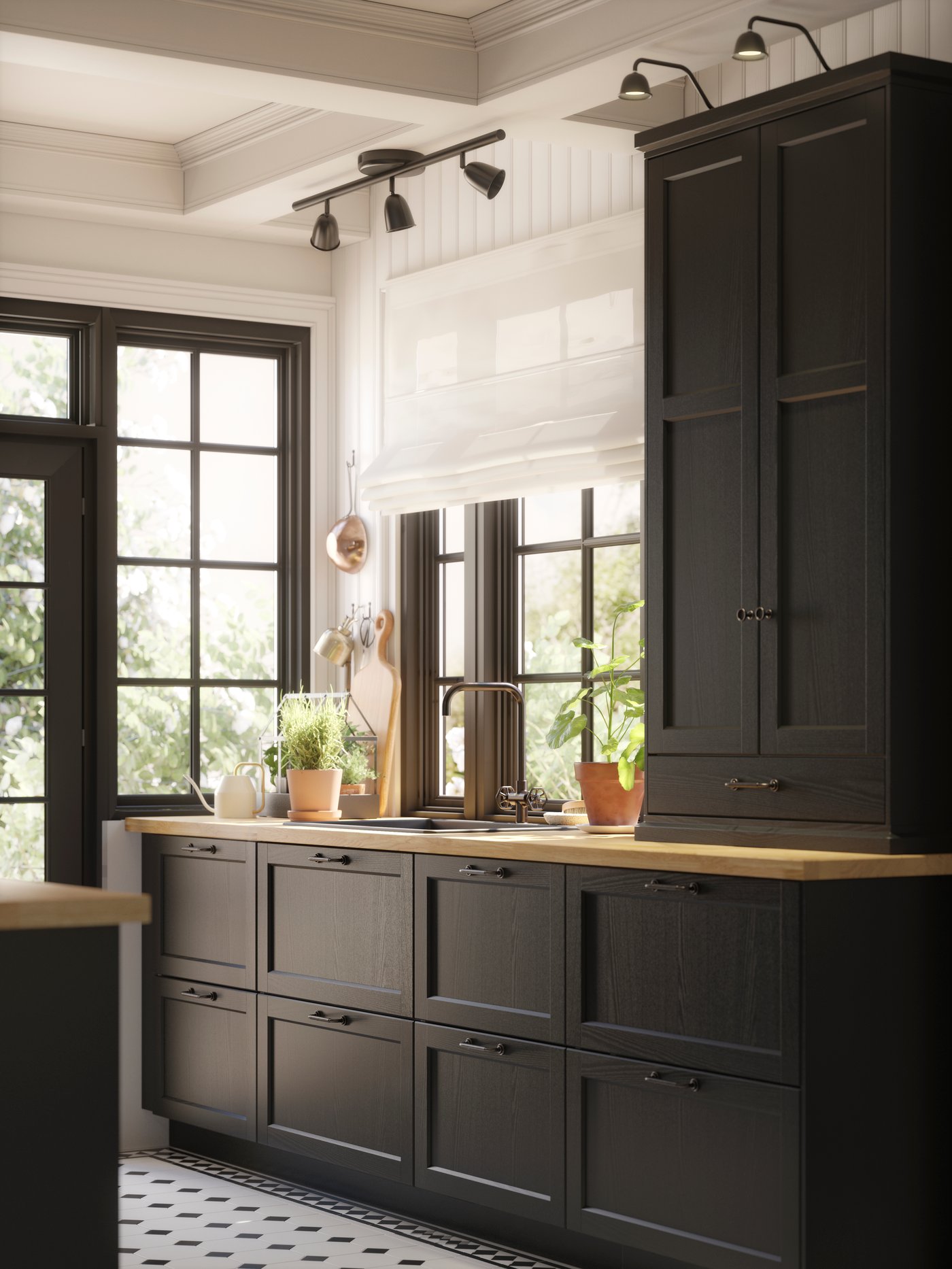 A black stained LERHYTTAN door