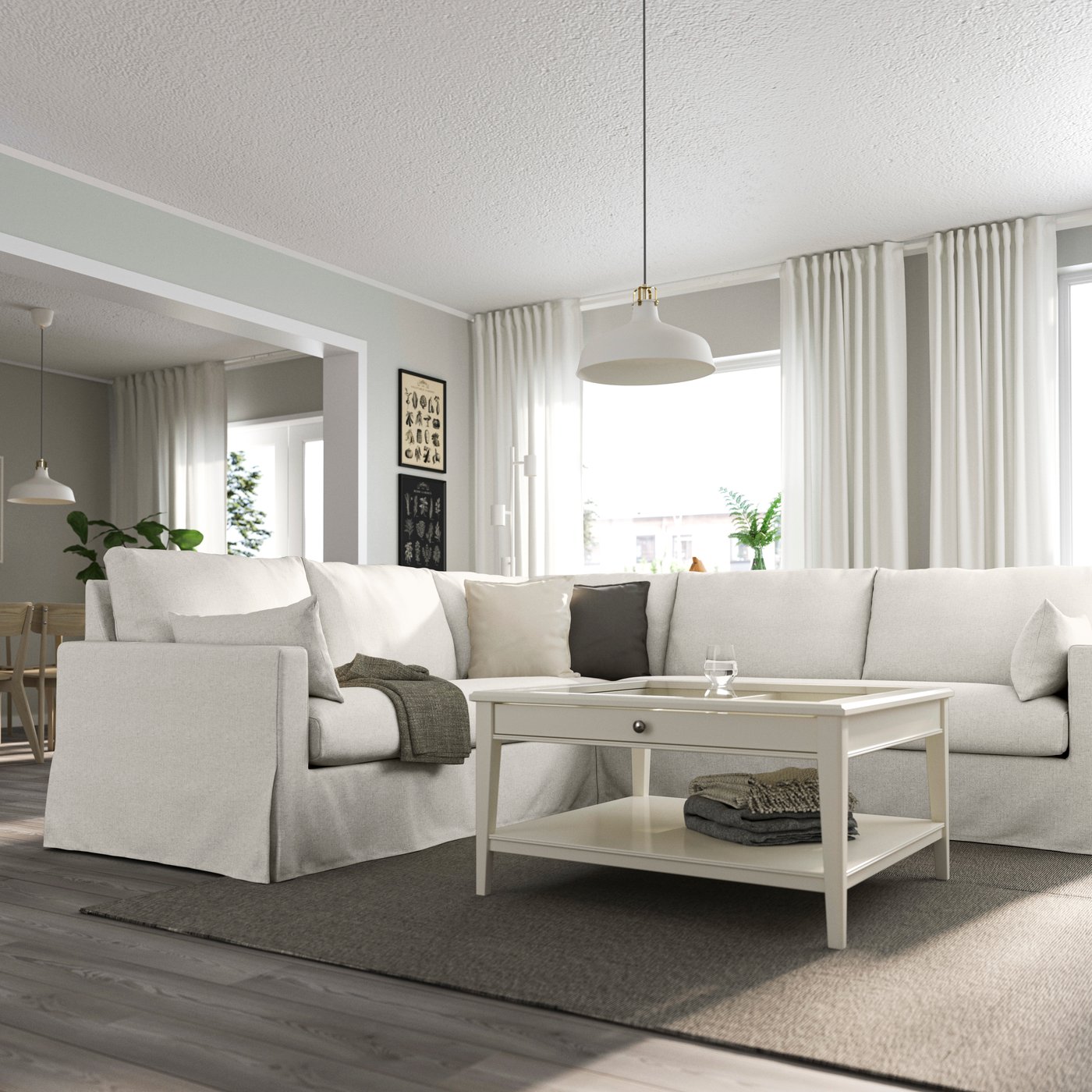 A Gransel natural HYLTARP corner sofa, 4-seat