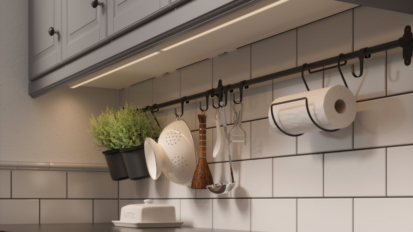 A dark grey PERSILLADE plant pot in the kitchen