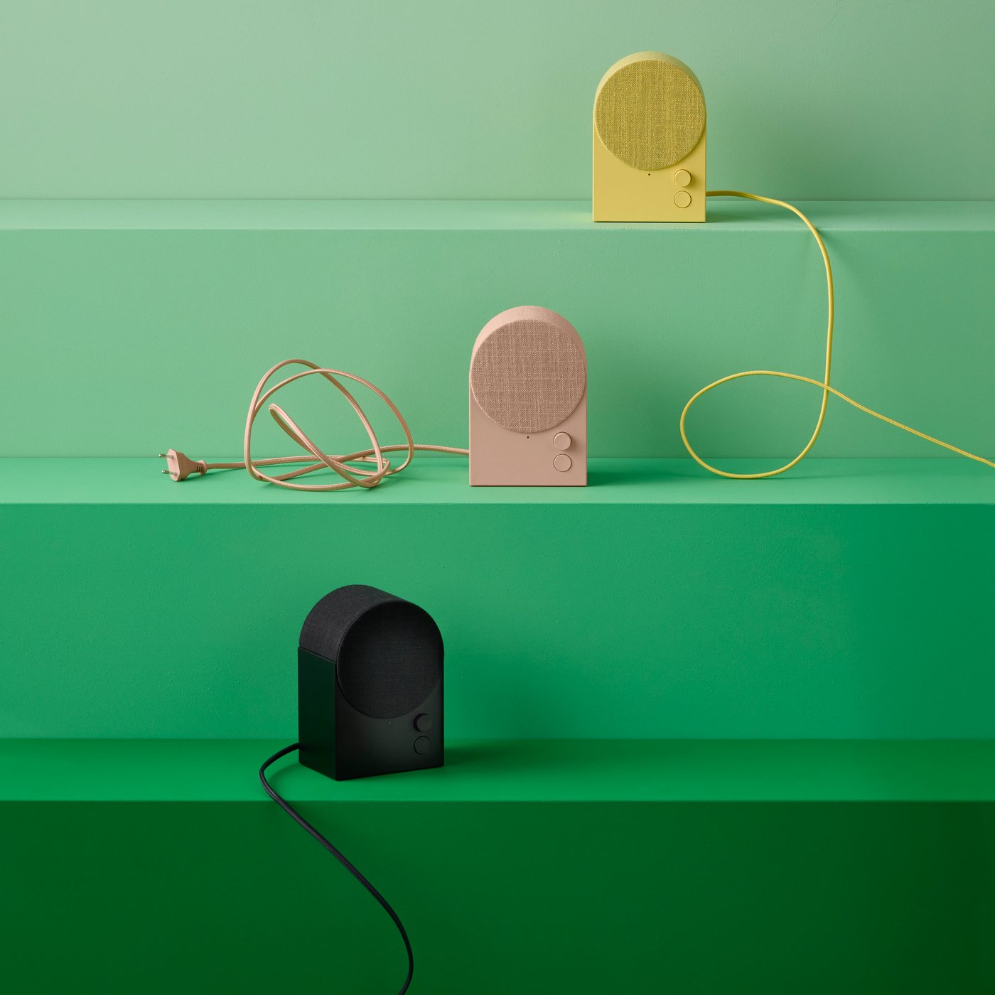 An yellow NATTBAD Bluetooth speaker