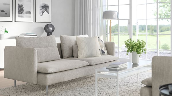 A Viarp beige/brown SÖDERHAMN 3-seat sofa