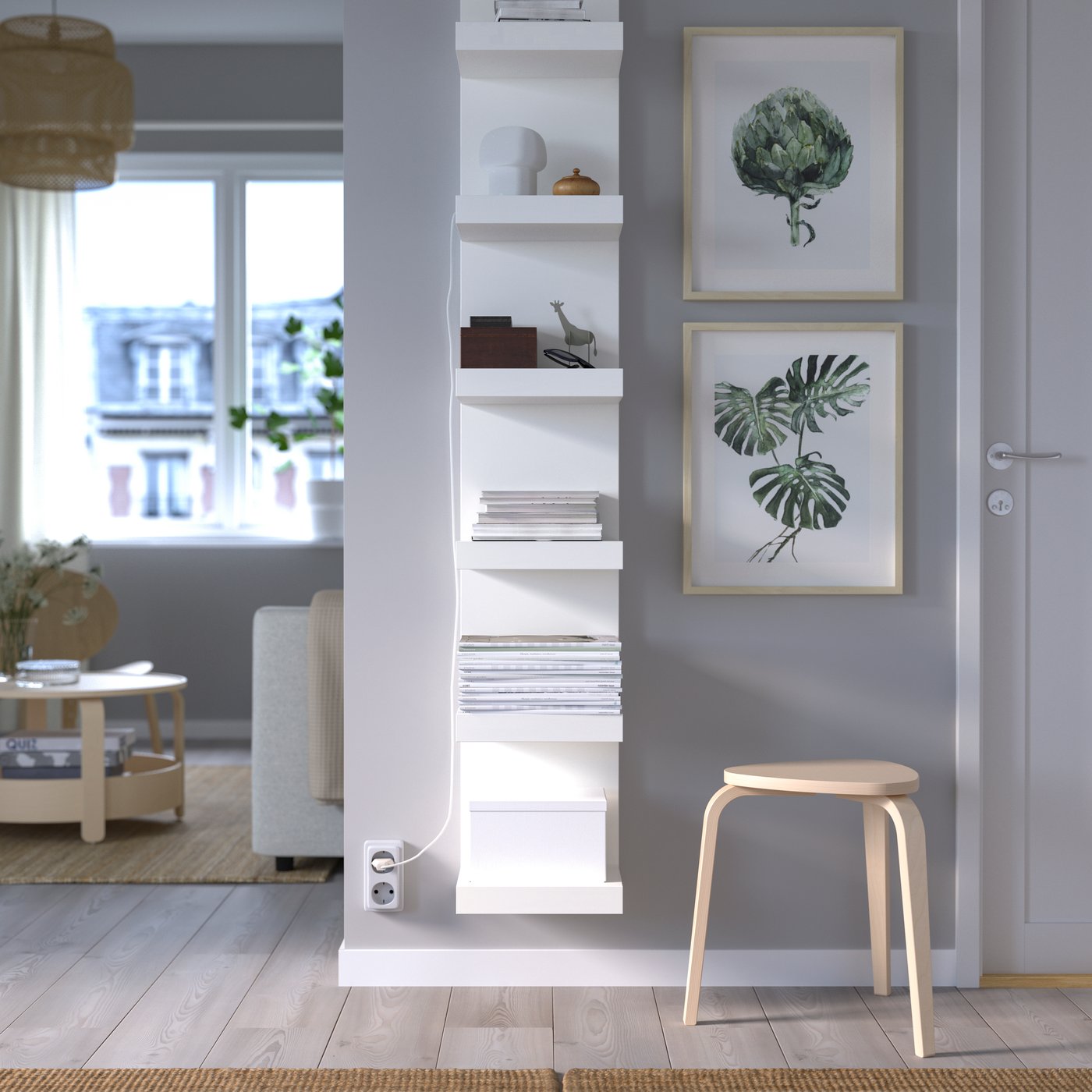 A white LACK wall shelf unit