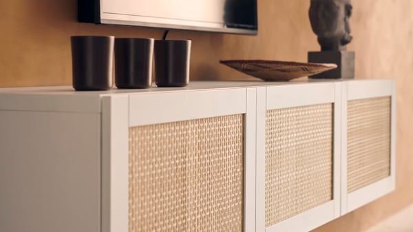 BESTÅ storage system – Modern living room furniture with a tidy, sleek look.