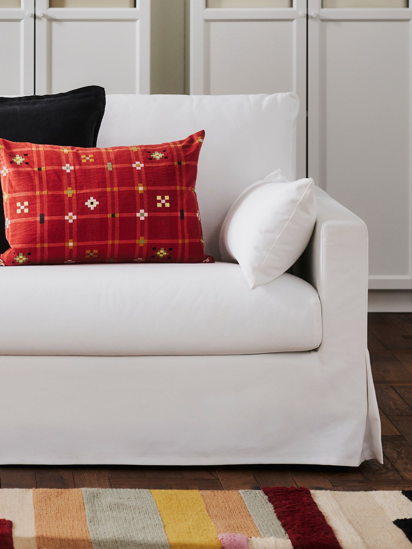 A Hallarp white HYLTARP 3-seat sofa