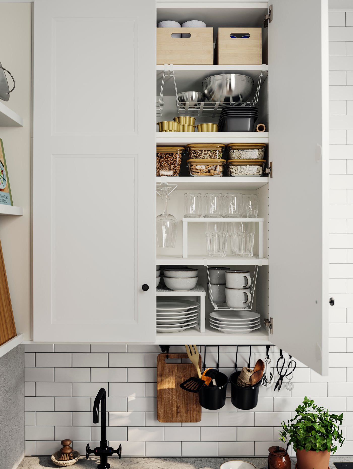 Estante organizador VARIERA blanco de 32 × 28 × 16 cm para optimizar el espacio interior de armarios.