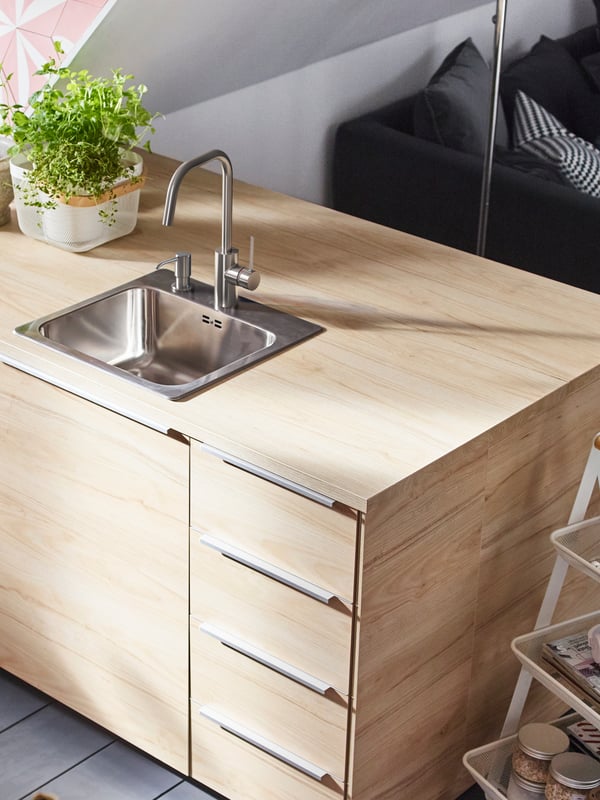 Fregadero empotrable LÅNGUDDEN de acero inoxidable, de 1 cubeta, para la cocina.